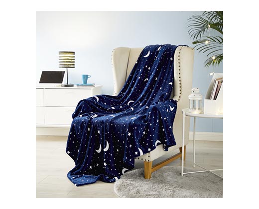Huntington Home Twin or Full Royal Plush Blanket Space In Use