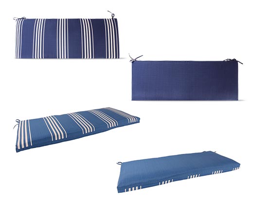 Belavi Garden Bench Cushion Reversible Blue Harbor/ Blue Stripes