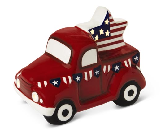 Huntington Home LED Truck Red with Star &amp; Bunting
