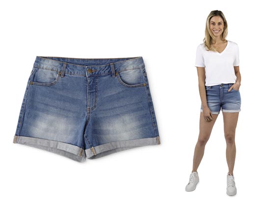 Serra Ladies' Summer Shorts Light Denim Wash In Use