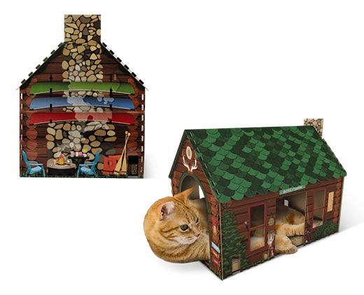 Heart to Tail Cat Scratching Playhouse Campsite In Use