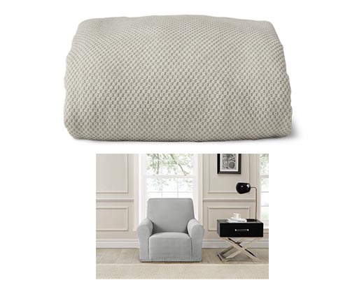 Huntington Home Snugfit Loveseat or Armchair Cover Gray In Use