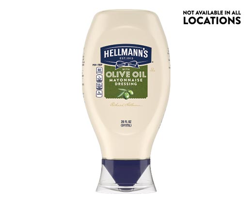 Hellmann's Squeeze Mayonnaise Olive Oil. Not available in all locations