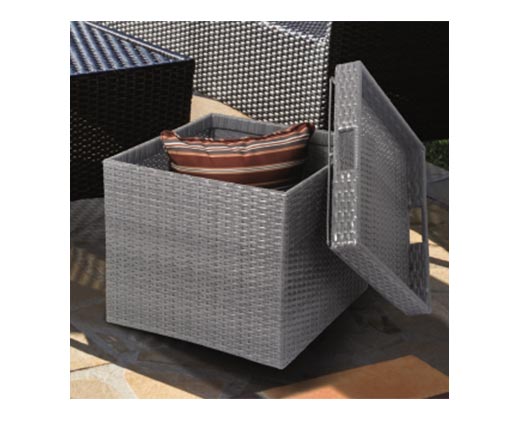 Belavi Rattan-Style Storage Table In Use View 1