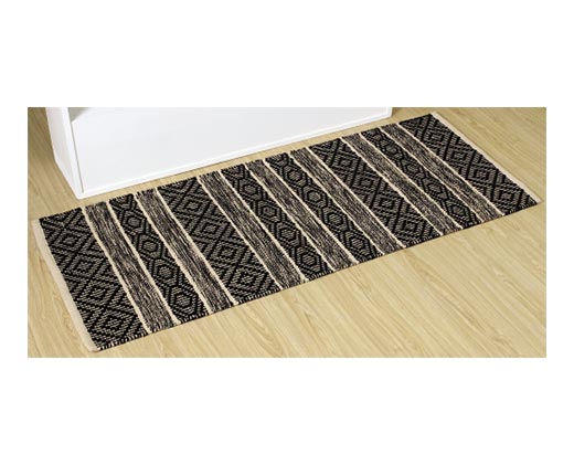 Huntington Home 24&quot; x 60&quot; Woven Runner Black In Use