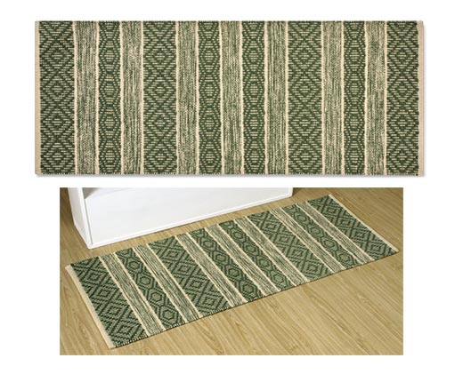 Huntington Home 24&quot; x 60&quot; Woven Runner Green In Use