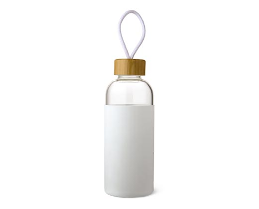 Crofton Glass Hydration Bottle White with Rope Top