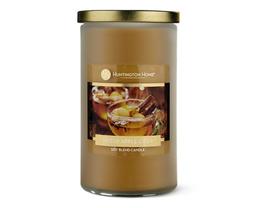Huntington Home Tall Frosted Candle Spiced Apple Cider