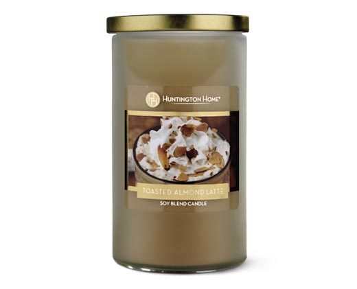 Huntington Home Tall Frosted Candle Toasted Almond Latte