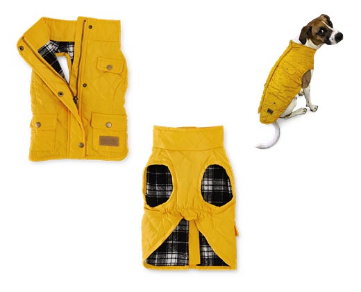 Heart to Tail Pet Barn Coat Yellow In Use