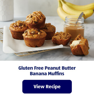 Gluten Free Peanut Butter Banana Muffins. View Recipe.